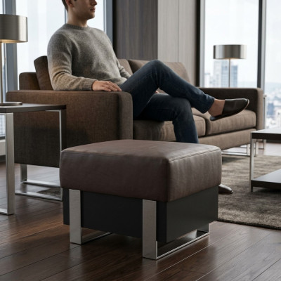 Ottoman seat footrest stool seating pouf living room design cube Italy