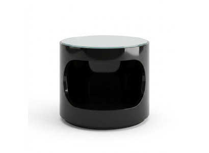 Coffee table side table round table black high gloss Italian furniture new