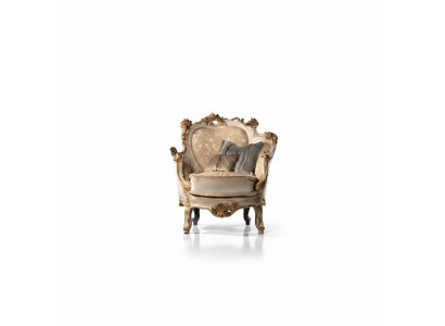 Luxurious carved armchair in a classic style for the living room