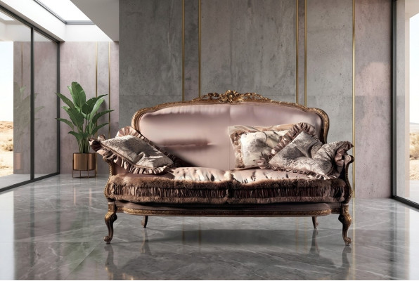 2-seater sofa couch wood upholstery furniture couches Italian design new