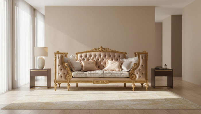 Sofa three-seater couch upholstery furniture Chesterfield baroque rococo antique style new