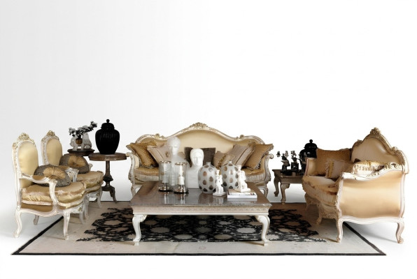 Design Sofas Sofa Set Group Modern Luxury Elegant Seating Suite 3+2+1+1 Seater