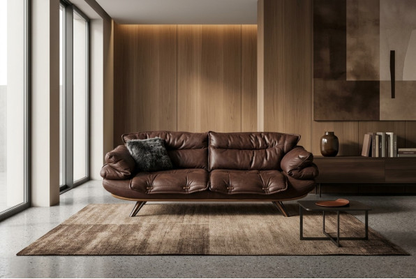 Multifunctional Couch Three-seater Sofa Couches Furniture Sofas Brown Softly Padded