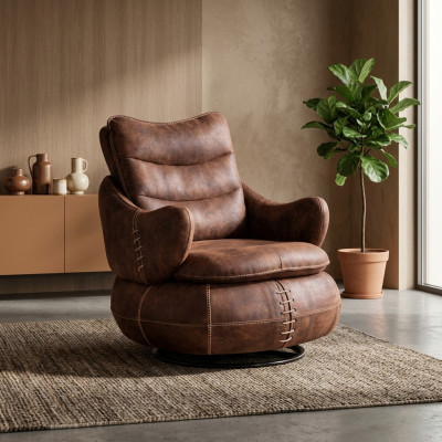 Armchair Seat Classic Design Living Room Upholstery Single-seater Leather Style Furniture Luxury
