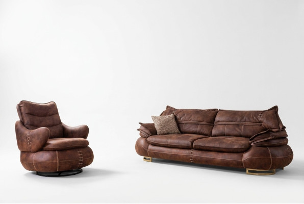 Luxury US Western Sofa Set Couch Loft Furniture 3+1 Seater Sofa Armchair 2-piece New