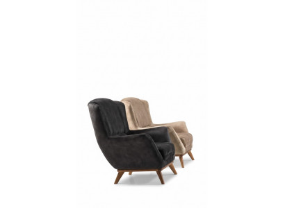Sessel 1 Sitz Textil Lounge Luxus Polster Ohrensessel Einsitzer Design Couch