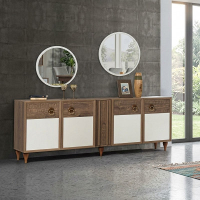 Chest of drawers wooden sideboard mirror solid living room chests of drawers