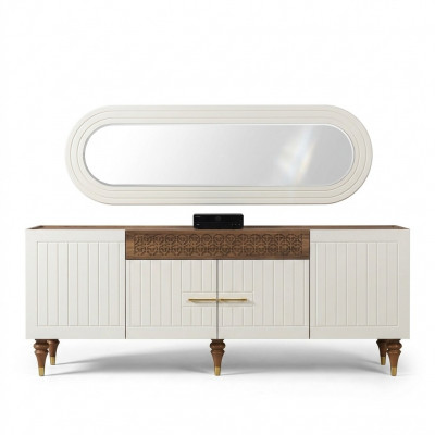 Chest of drawers wooden sideboard mirror solid chests living room