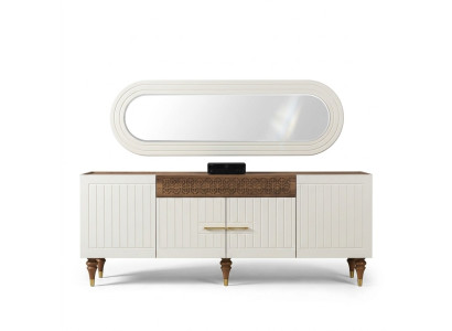 Chest of drawers wooden sideboard mirror solid chests living room