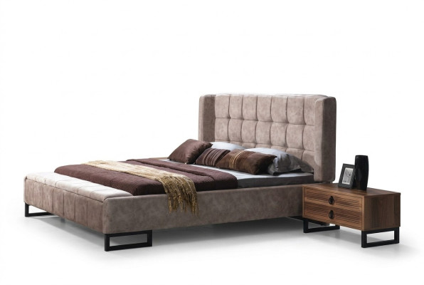 Bed double bed beds furniture interior bedroom design fabric