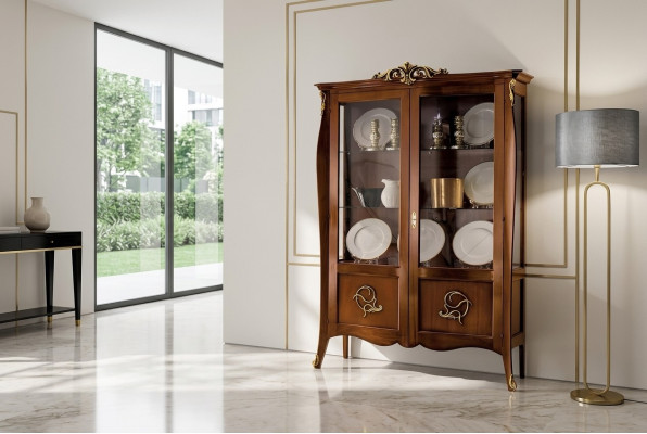 Display glass cabinet dresser cabinets Italy furniture wood style baroque vitrines