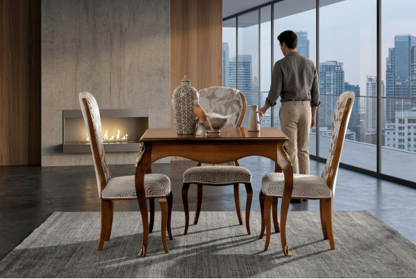 Complete Set Dining Table 4x Chairs Dining Room Set Dining Group Wood Table Tables 5-piece
