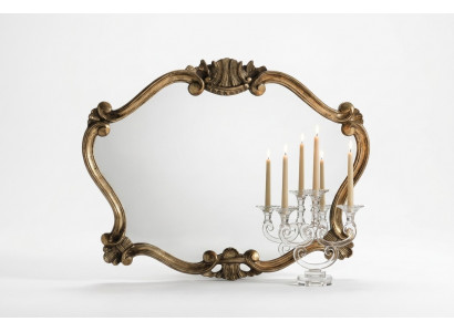 Italian classical designer mirror wall mirror with bronze leaves baroque