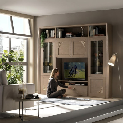 Wall unit cabinet display case wood living room furniture TV cabinets design display cabinets