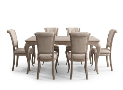 Dining Table Dining Room Suite Furniture Set Group Table + 6 Chair Set 7-piece.