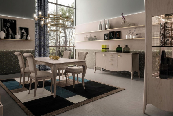 Classic dining room set table chair set sideboard dining suite chairs 6-piece set