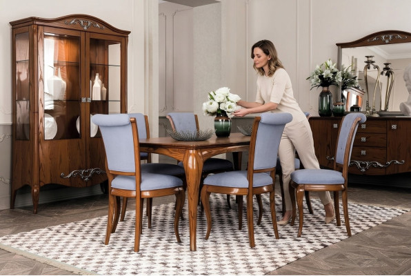 Furniture Set: Table + 6 Chair Set 7-piece Dining Table Suite Dining Room