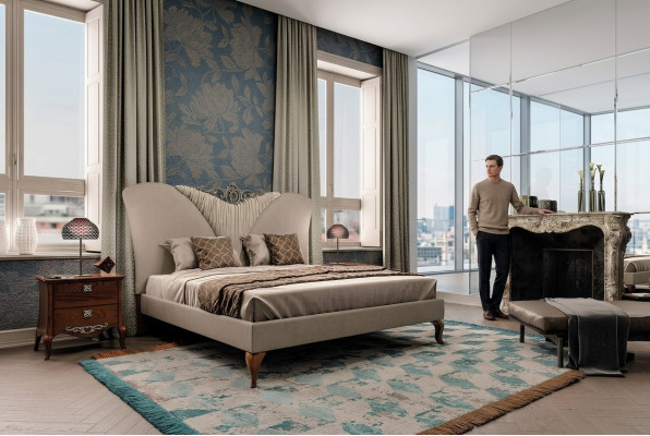 Bedroom set complete bed 2x nightstand 3-piece set design luxury complete sets