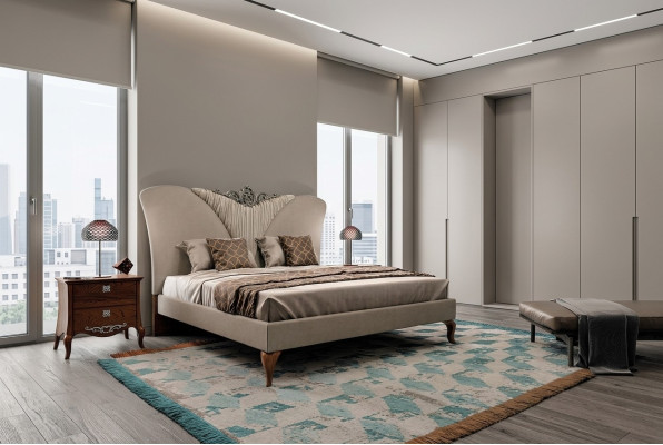 Bedroom set complete bed 2x nightstand 3-piece set design luxury complete sets