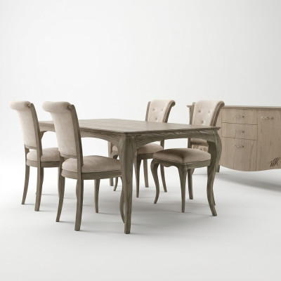 Furniture Setting Group Table + 4x Chair Set 5-piece Dining Table Suite Dining Room