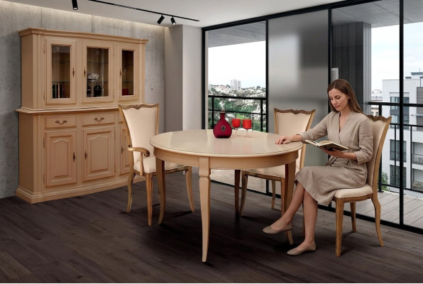 Dining room tables round furniture dining table luxury round table solid wood Italy new
