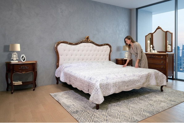 Bed 2x Nightstand 3-piece Bedroom Set Design Furniture Modern Luxury Beds New