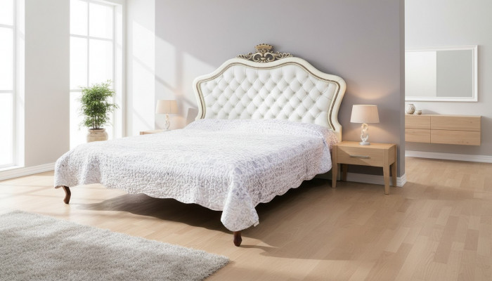 Classic bed luxury furniture beds bedroom furnishings nightstand 2x 3-piece set.