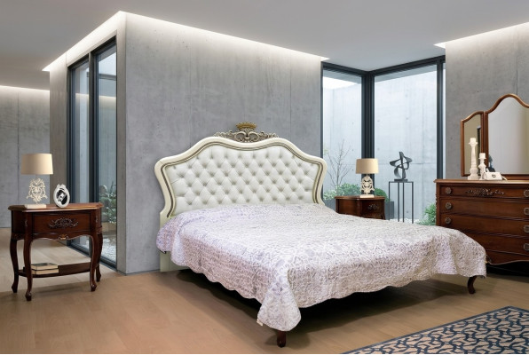 Double bed, bedroom furniture, solid wood, Vaccari Cav Giovanni bed, new