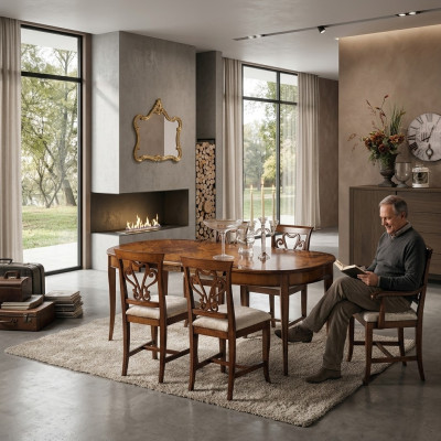 Dining table + 4x chairs chair dining room set dining group modern table tables ensemble
