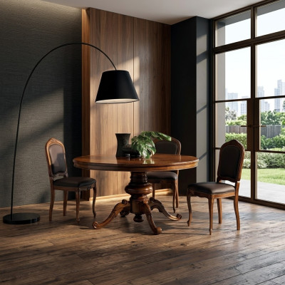 Dining room tables, round furniture, dining table, luxury round table, solid wood, Italy, new