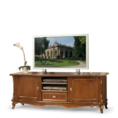 TV Sideboard RTV Living Room Design Shelf Brown Wood Shelves Lowboard Italy New