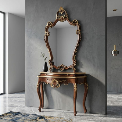 Console table, mirror, sideboard set, new wood, Italian furniture, Stile Elisa style