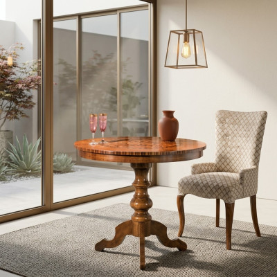 Dining table luxury round table solid wood Italian new dining room tables round furniture