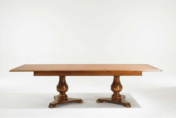 Extendable dining table, classic design table, Italian furniture, wooden dining tables.
