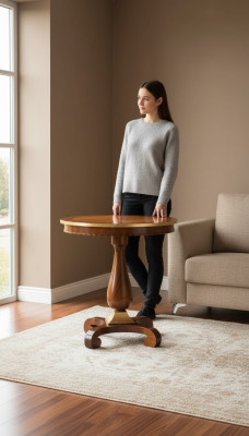 Luxury dining table round table solid wood Italy new dining room tables round furniture