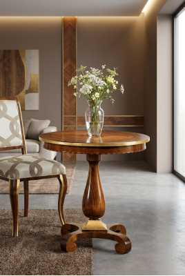 Luxury dining table round table solid wood Italy new dining room tables round furniture
