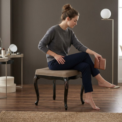 Stool Cushion Bench Footstool Ottoman Seat Pouf Living Room Designer