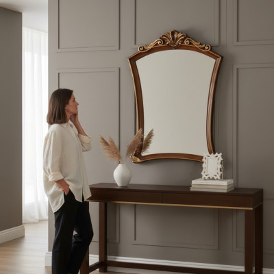 Classic design mirror Italian wall mirrors wood stand wall Italy new