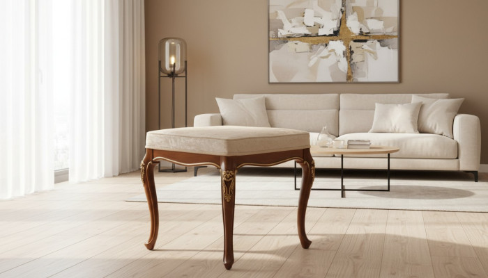 Stool Upholstered Bench Footstool Ottoman Pouf Living Room Designer