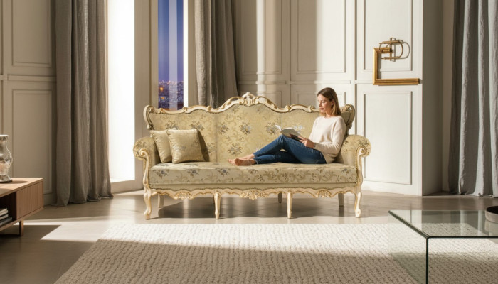 3-seater sofa couch wooden furniture three-seater couch sofas Italian style 200cm