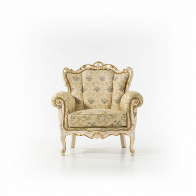 Wingback chair luxury fabric seat design upholstery StileElisa textile single seat new