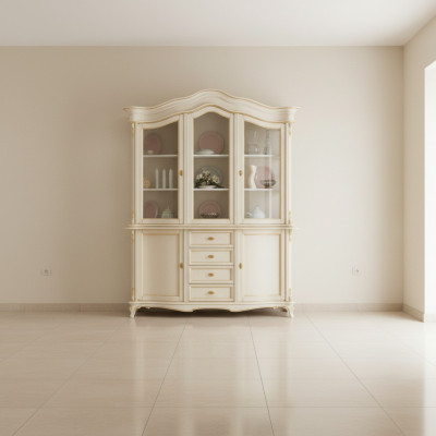 Display Cabinet Real Wood Sideboard Vitrine Solid Dining Room Furniture Solid Wood