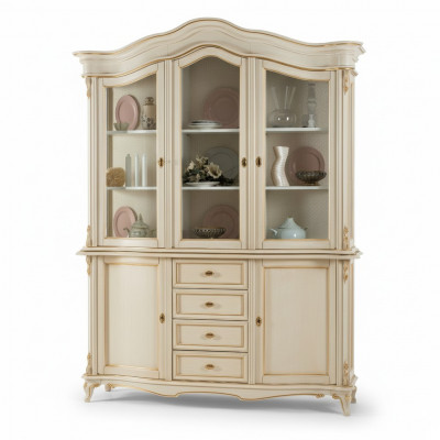 Display Cabinet Real Wood Sideboard Vitrine Solid Dining Room Furniture Solid Wood