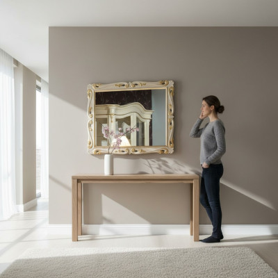 Classic design mirror Italian wall mirrors wood stand wall Italy new