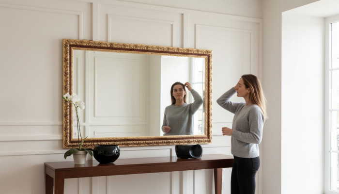 Italian classic designer mirror furniture wall mirror wood gold furniture new