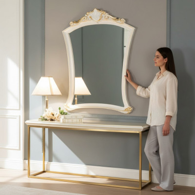Luxury mirror classic design white mirror furniture styles Elisa new mirror