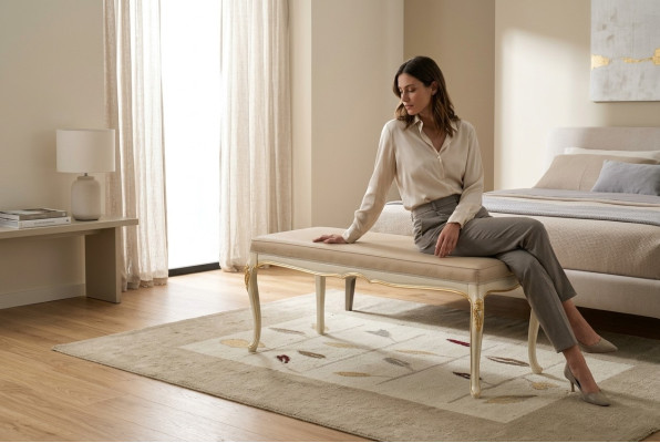 Ottoman chaise lounge bench textile designer stool footstool side stool