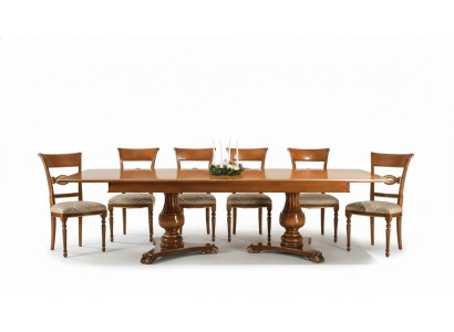 Complete set: dining table + 6 chairs, dining room set, dining group, wooden table, tables 7-piece set.