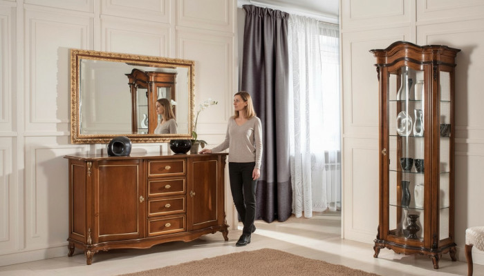 Dining Room Set: Display Cabinet, Wardrobe, Dresser, Mirror, Sideboard, Italian Furniture, 3-piece