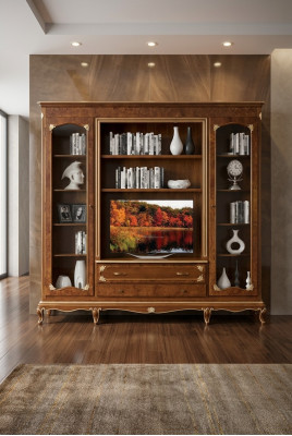 TV cabinet modular wall unit living room furniture TV wall unit solid wood modern real wood new